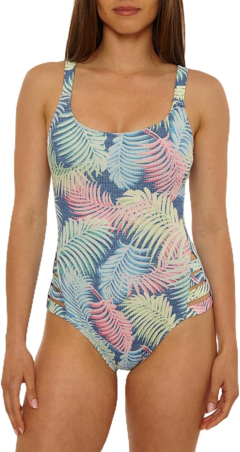 Salt Life Women's Tropical Breeze Scoop One Piece Swimsuit, Adjustable, Bathing Suits for Women
