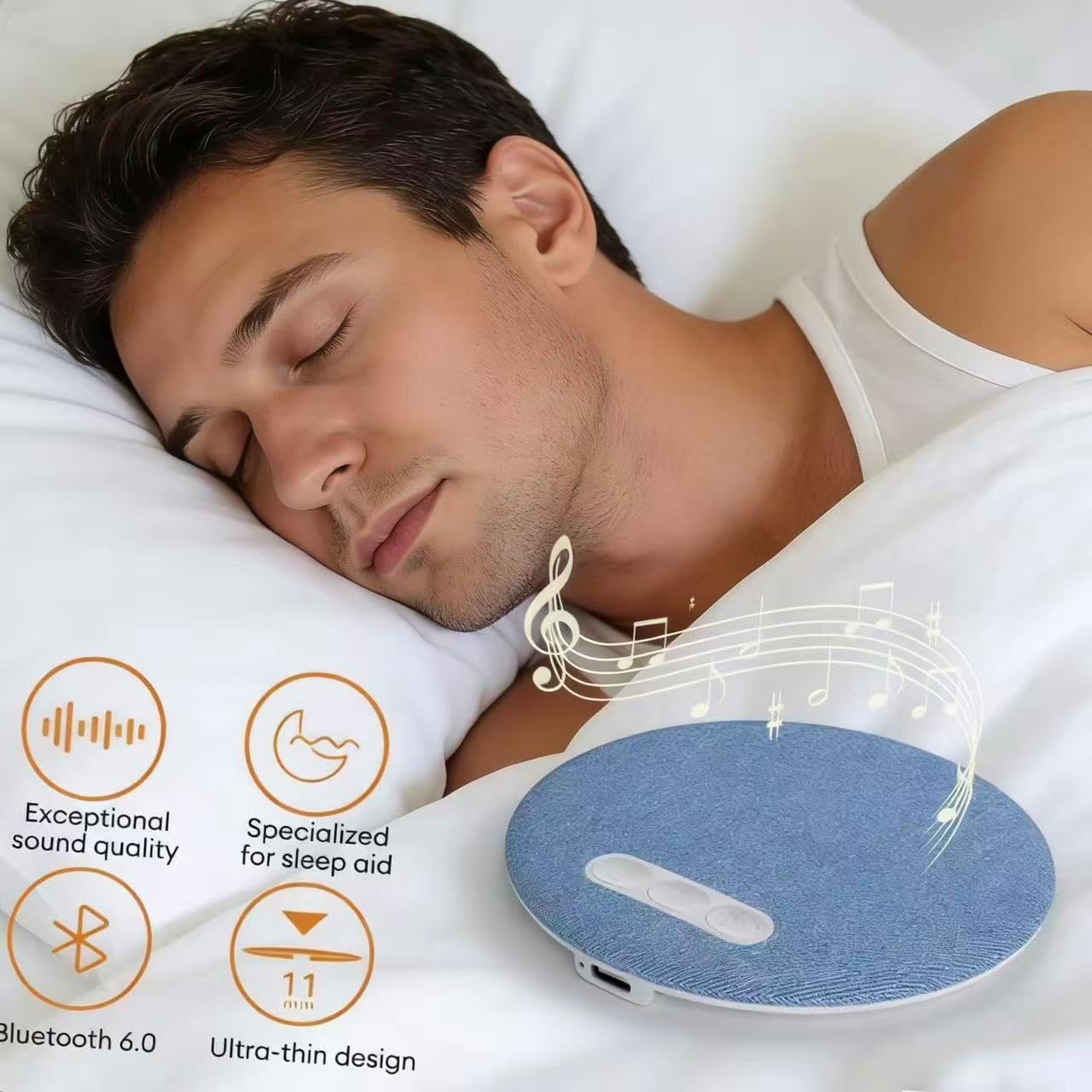 OYB Bluetooth Pillow Speaker, Mini Portable Under-Pillow SpeakerSoft Immersive Sound FieldWireless Under-Pillow speakerSuitable for (B) - Image 3