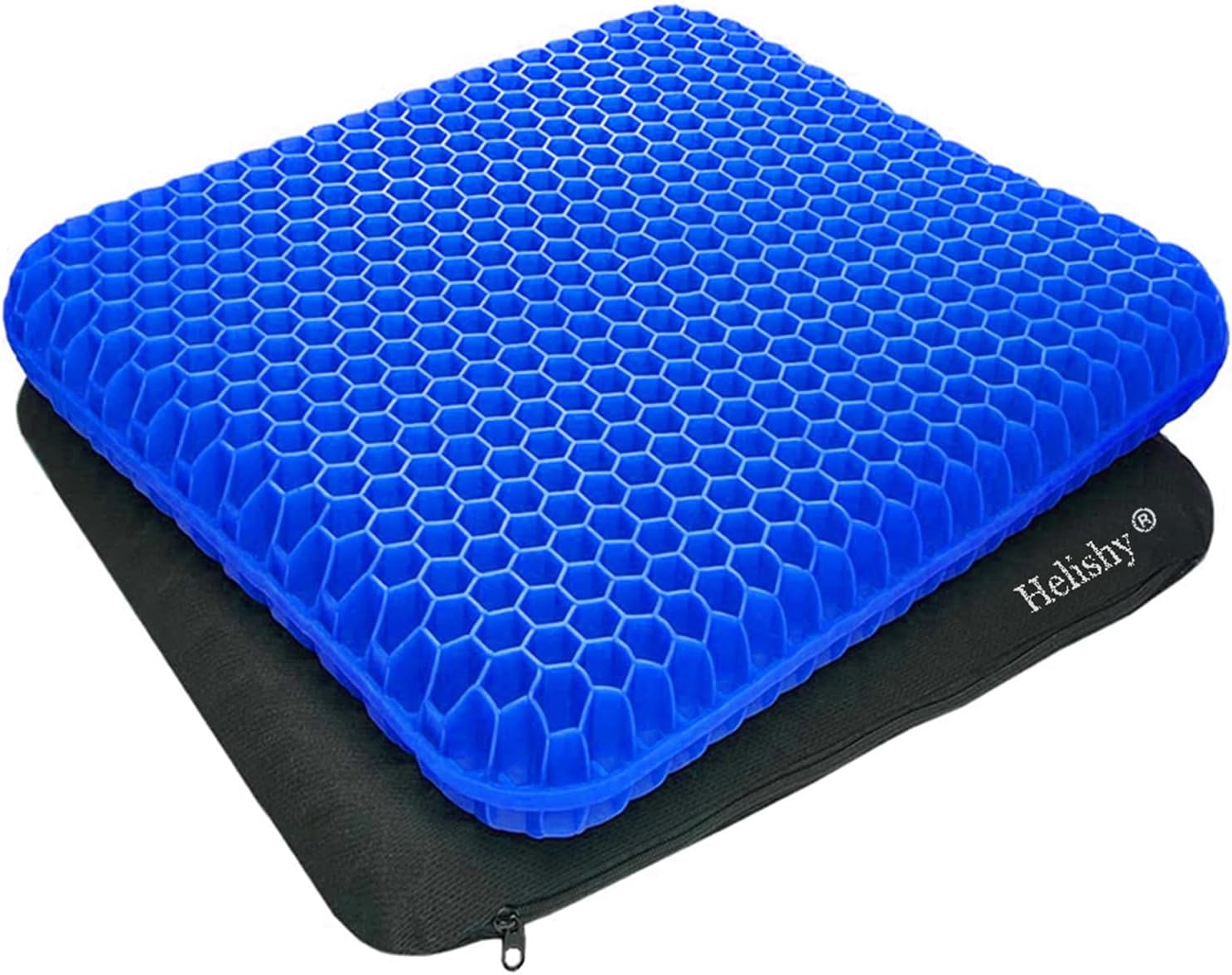 Angushy Egg Gel Seat Cushion, Breathable Gel Cushion Chair Pads with Non-Slip Cover for Home Office Car Wheelchair, Honeycomb Design As Seen On TV