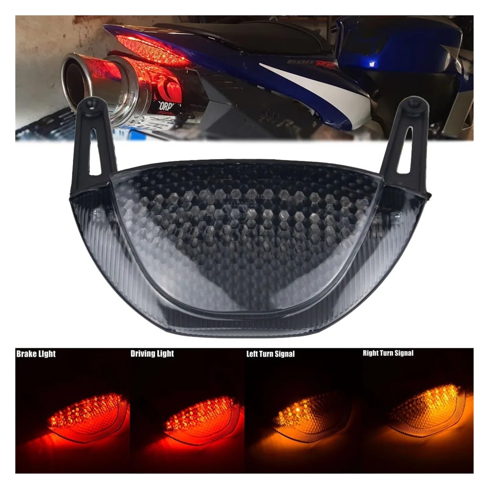 Luz Trasera De Freno E Intermitentes LED Integrada para Motocicleta para Ho&nda CBR600RR CBR 600 RR 2007 2008 2009 2010 2011 2012 Luz Trasera Motocicleta