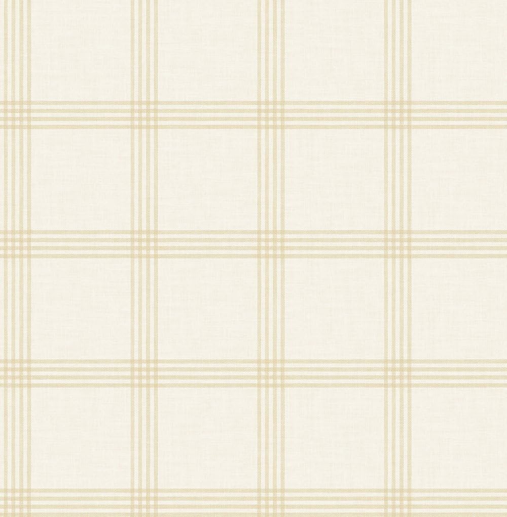 Chesapeake 3115-24476 Twain Wheat Plaid Wallpaper