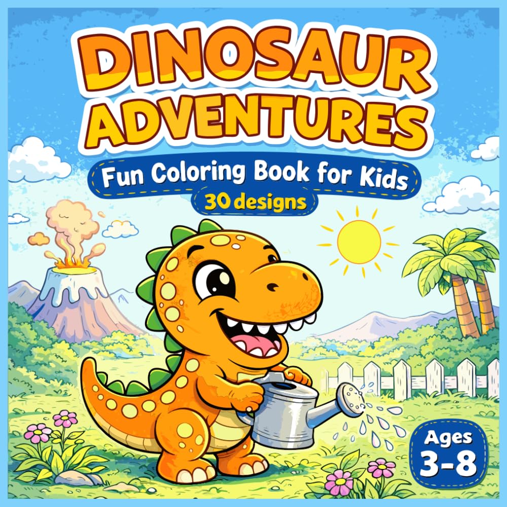 DINO COLORING Adventure Book: Join your colorful dino friends!