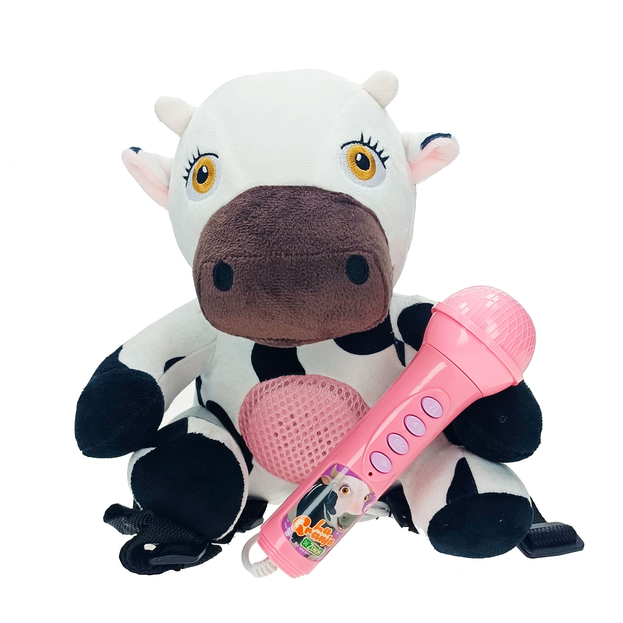 Vaca Lola con micrófono. La Granja de Zenón (Reig4936)