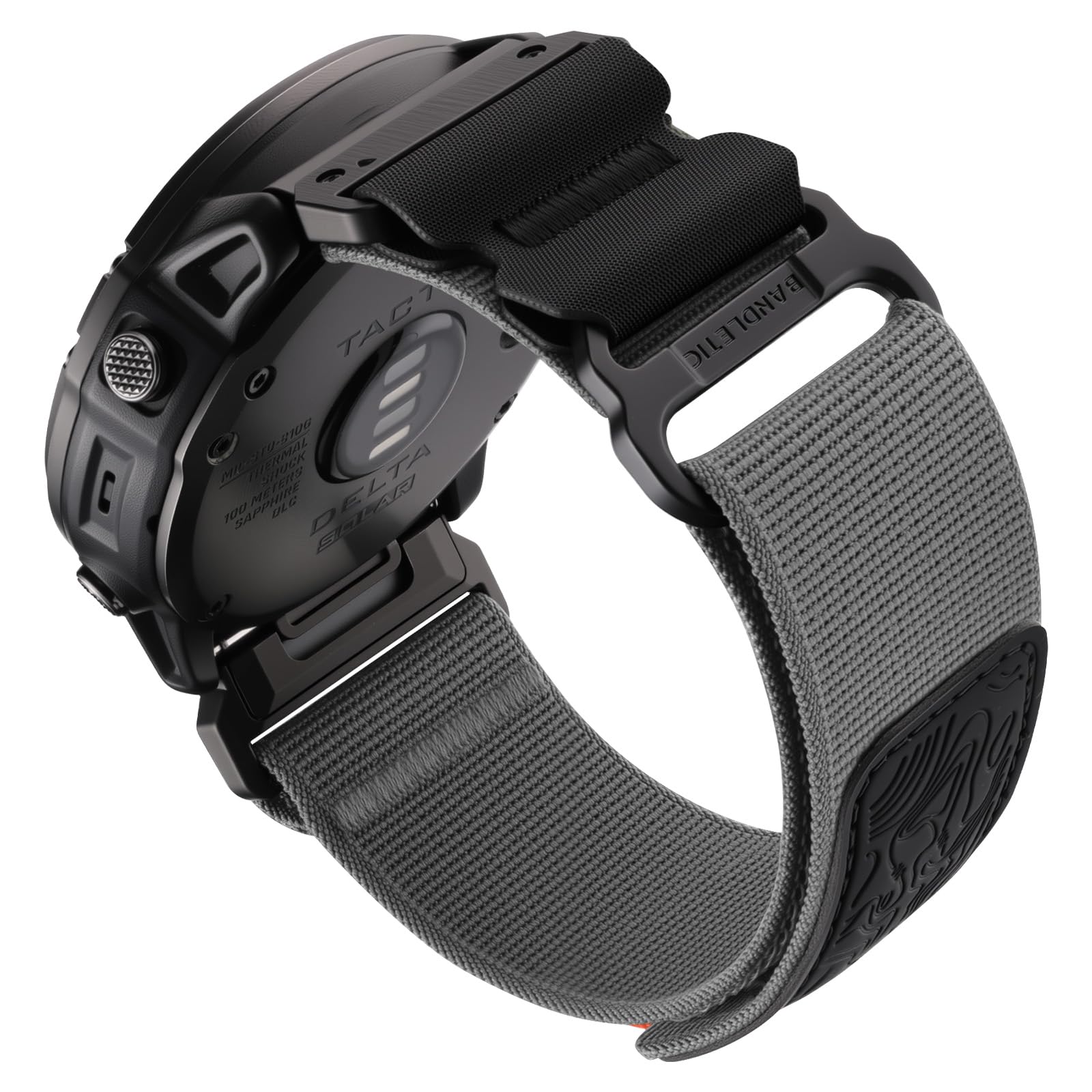 Bandletic Kompatibel mit Garmin Fenix 8 51mm/7X/7X Pro/6X/6X Pro/5X Plus/5X/Fenix 3/3 HR Armband, 26mm Quick Fit Nylonarmband für Garmin Epix Pro 51mm/Tactix Delta Solar/Instinct 2X Solar/Enduro 3/2/1