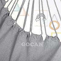 Vista 5 de Hamaca grande Hamaca Columpio, 43.3 x 59.1 in, carga 330.7 lbs, hamaca de algodón, barra de extensión de metal, asiento ancho (gris)