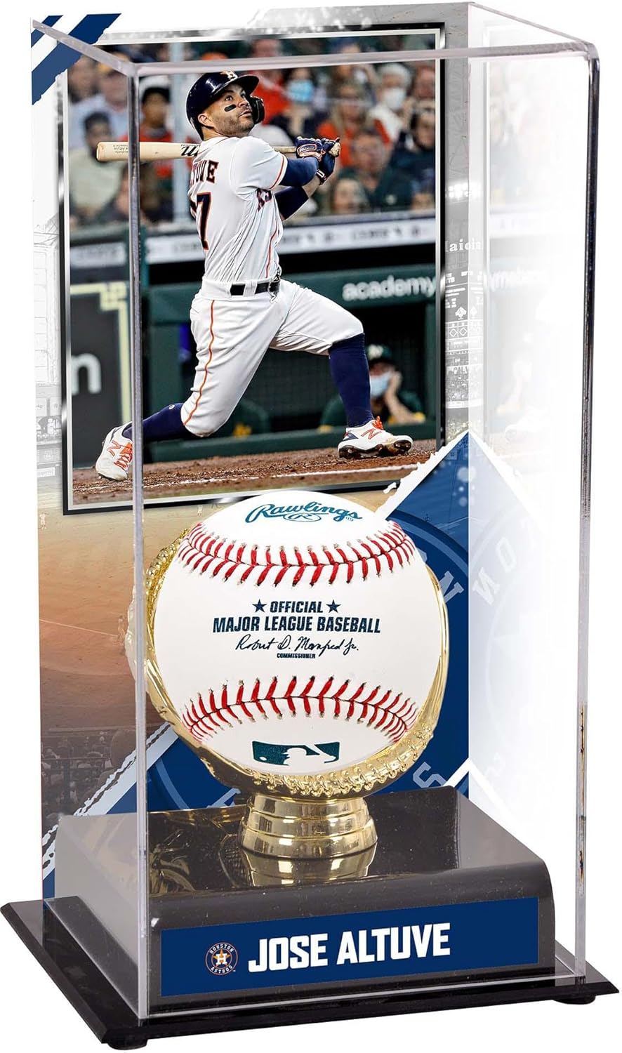 Jose Altuve Houston Astros Glove Display Case with Image - Baseball Logo Display Cases ''Case Only''