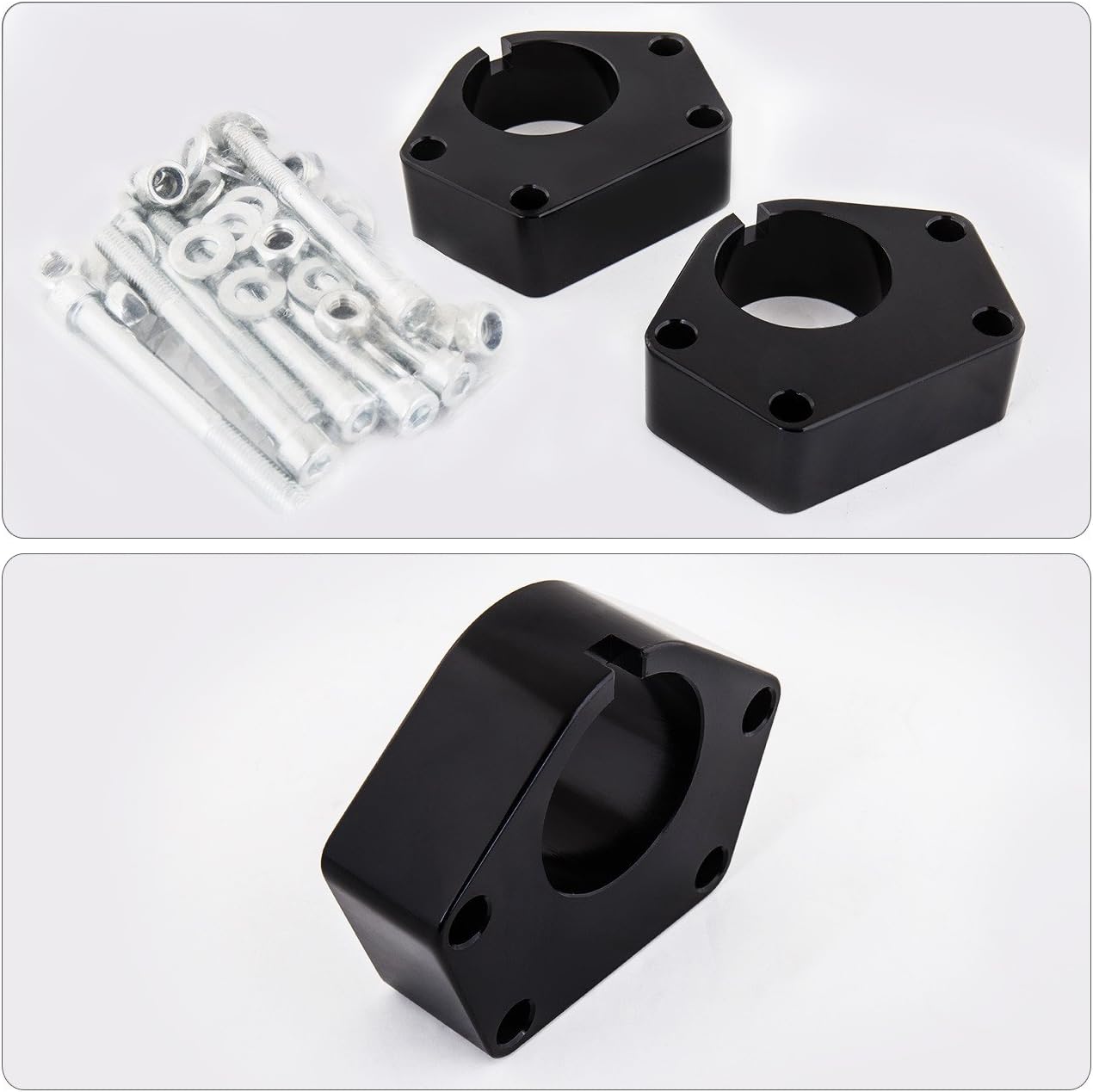 AJP Distributors 1" Front Strut Spacer Leveling Lift Kit Suspension Black Compatible/Replacement For T100 Pickup IFS 4WD 1986 1987 1988 1989 1990 1991 1992 1993 1994 1995 86 87 88 89 90 91 92 93 94 95