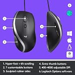 Logitech M500s Advanced Corded Mouse with Advanced Hyper-Fast Scrolling & Tilt, Customizable Buttons, High Precision Tracking with DPI Switch, USB Plug & Play (Renewed)