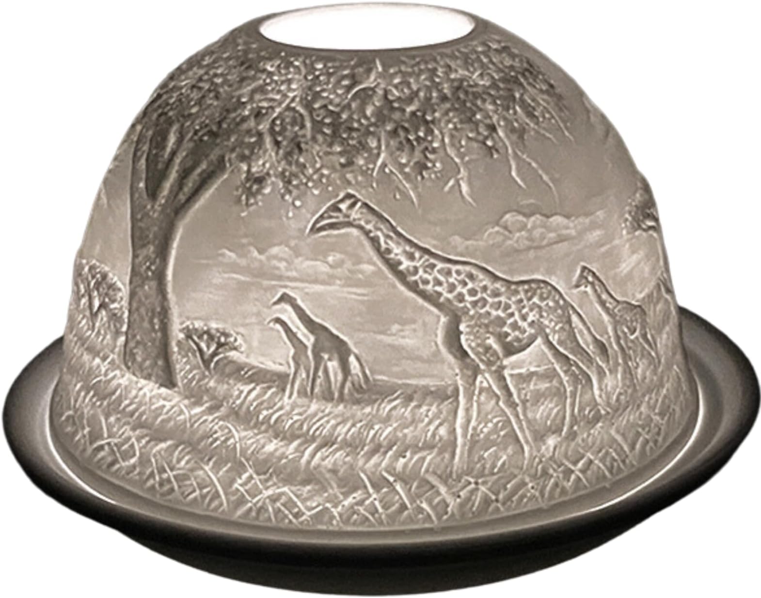 Cello Porcelain Tealight Holder Dome - Giraffe Design with 3D Projection Image & Loving Message Scented Unscented LED Lights Candle Wax Warmer Mom Nanny Birthday Gifts Ornament Home Easter Present