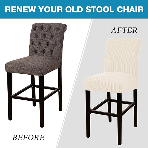 Miniatura 41 de Flamingo P Bar Stool Covers with Backs Bar Stool Seat Covers Barstool Covers Slipcovers Counter Height Bar Stool Chair Covers Removable Washable for