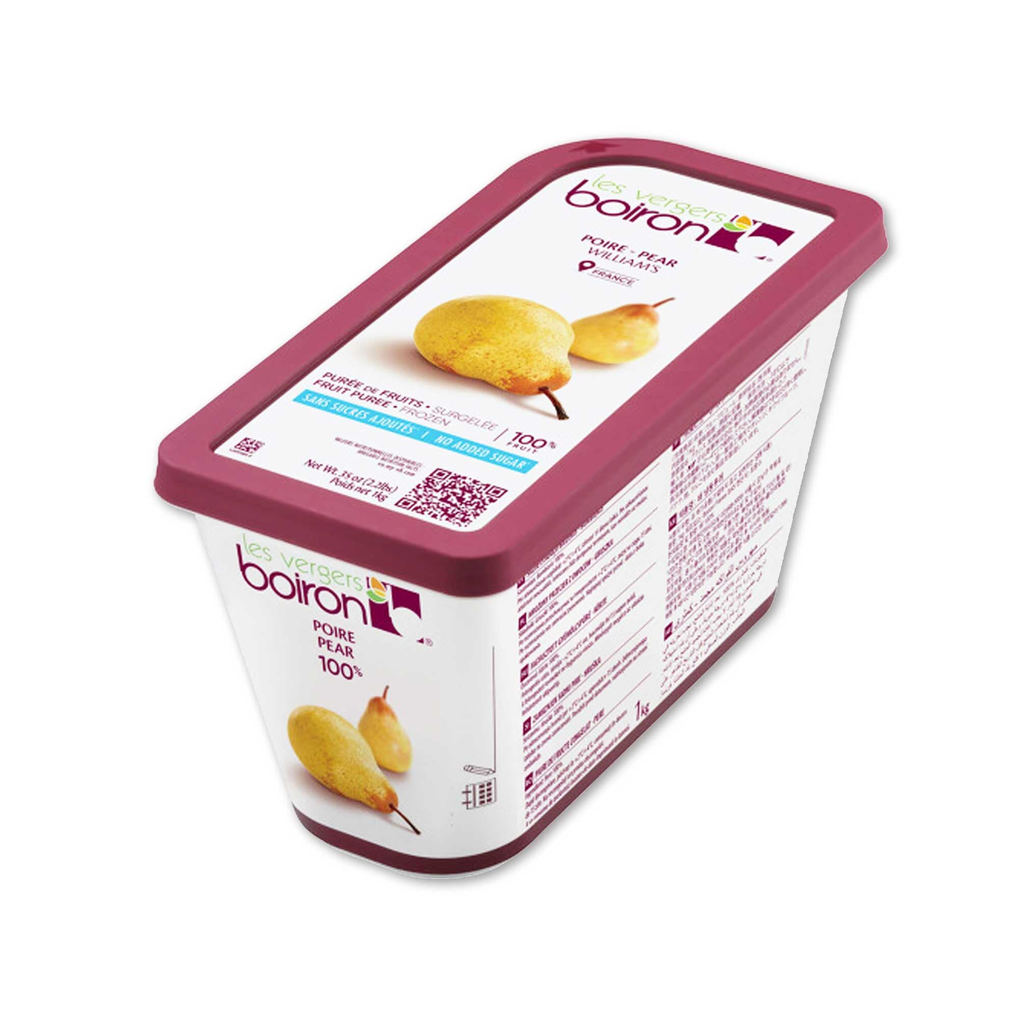 Pear Fruit Puree - Frozen - By Les Vergers Boiron - 100% Fruit - 2.2Lbs - Kosher