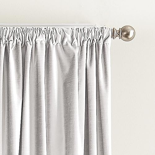 Miniatura 4 de DKNY Cortinas modernas con forro de terciopelo anudado, 96 pulgadas, blanco invierno