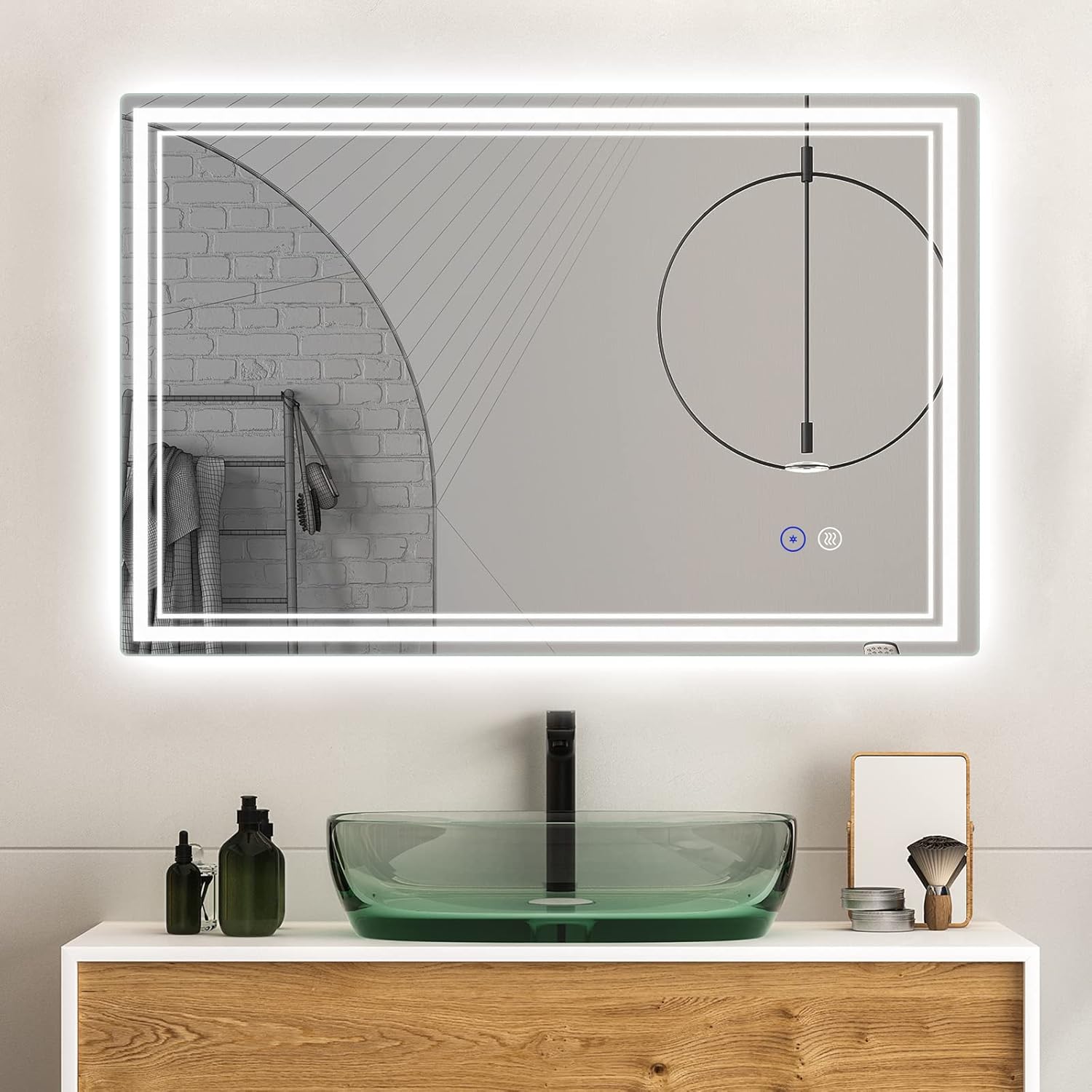 SaniteModar LED Bathroom Mirror, 40 x 24 inch Dimmable Lights Vanity Mirror with