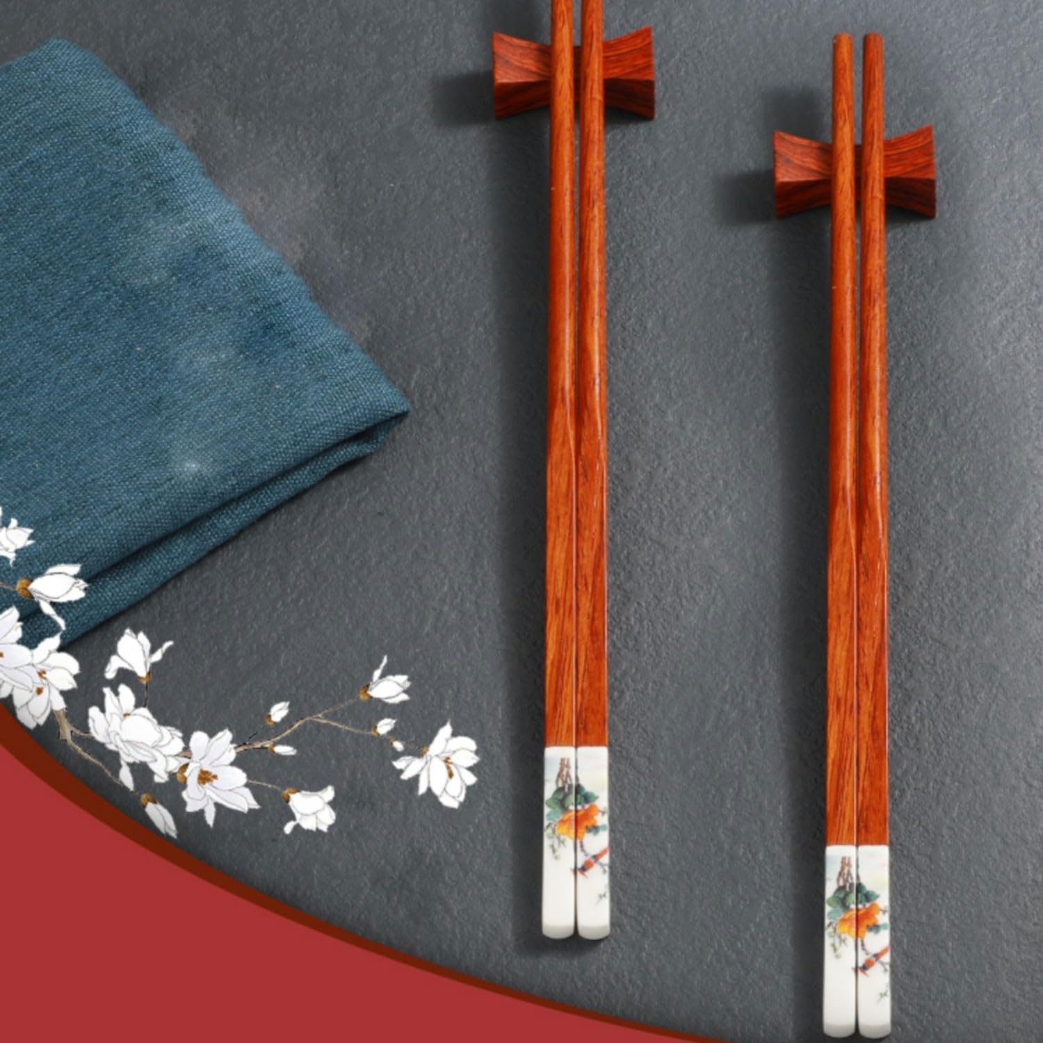 Bacchette, Bacchette cinesi riutilizzabili in ceramica 25 cm Set di bacchette in porcellana