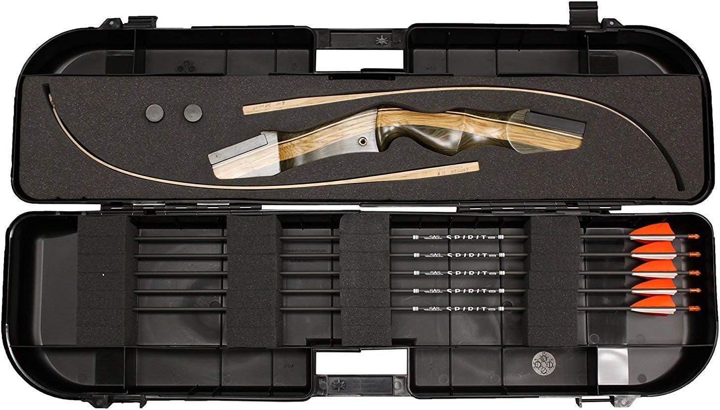 SAS Sage Take Down Recurve Bow Combo Travel Package Kit with Flight Approved Hard Case, Armguard, Stringer, Arrow Rest and Paper Target (35lbs, Left)