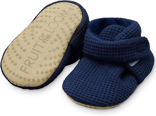 Fruit of the Loom Cozy Thermal Wrap Booties with Non-slip Grips for Baby Girls, Boys, Unisex -