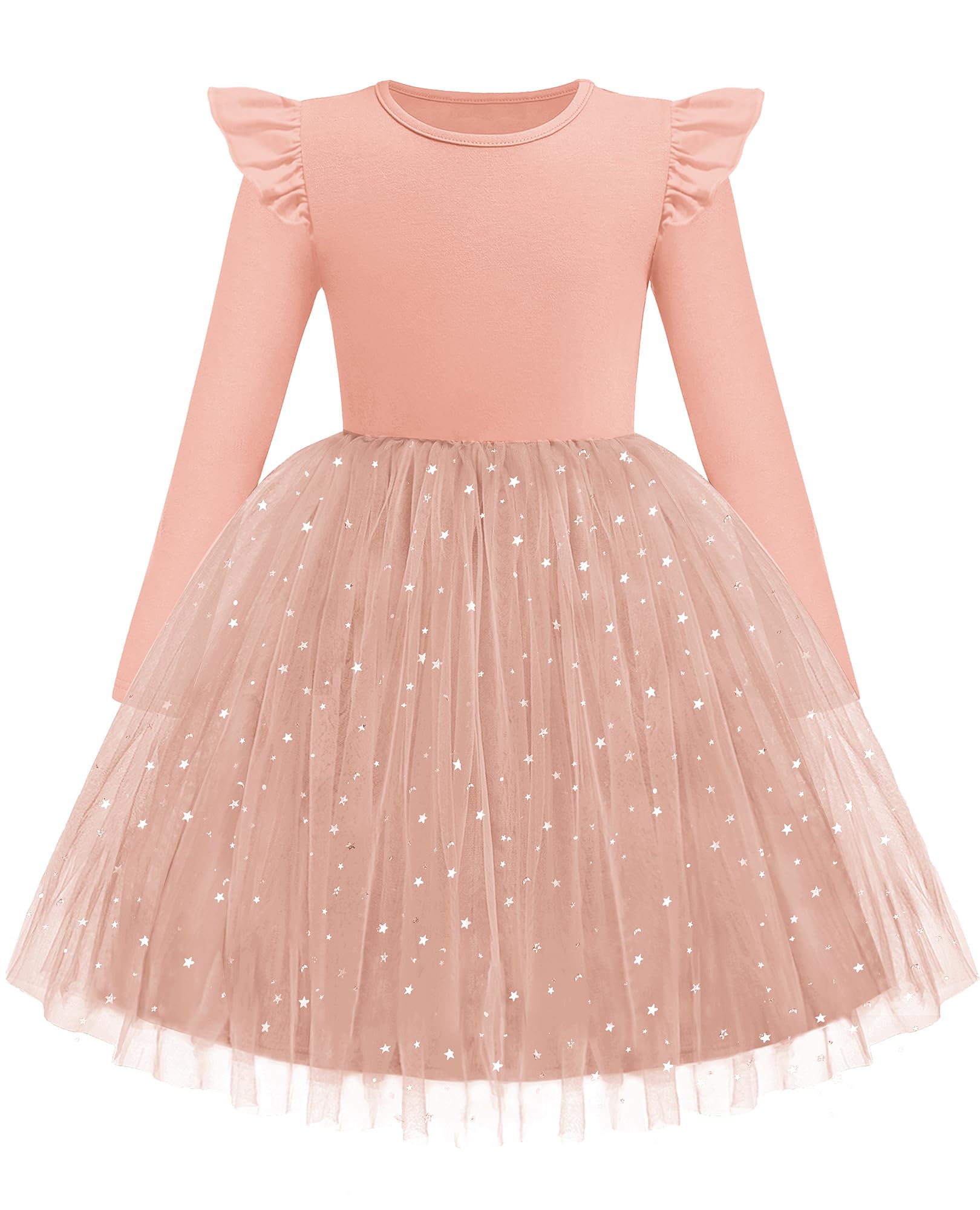 Arshiner Toddler Girls Long Dresses Sleeve Ruffle Winter Holiday Dress 2-6Y