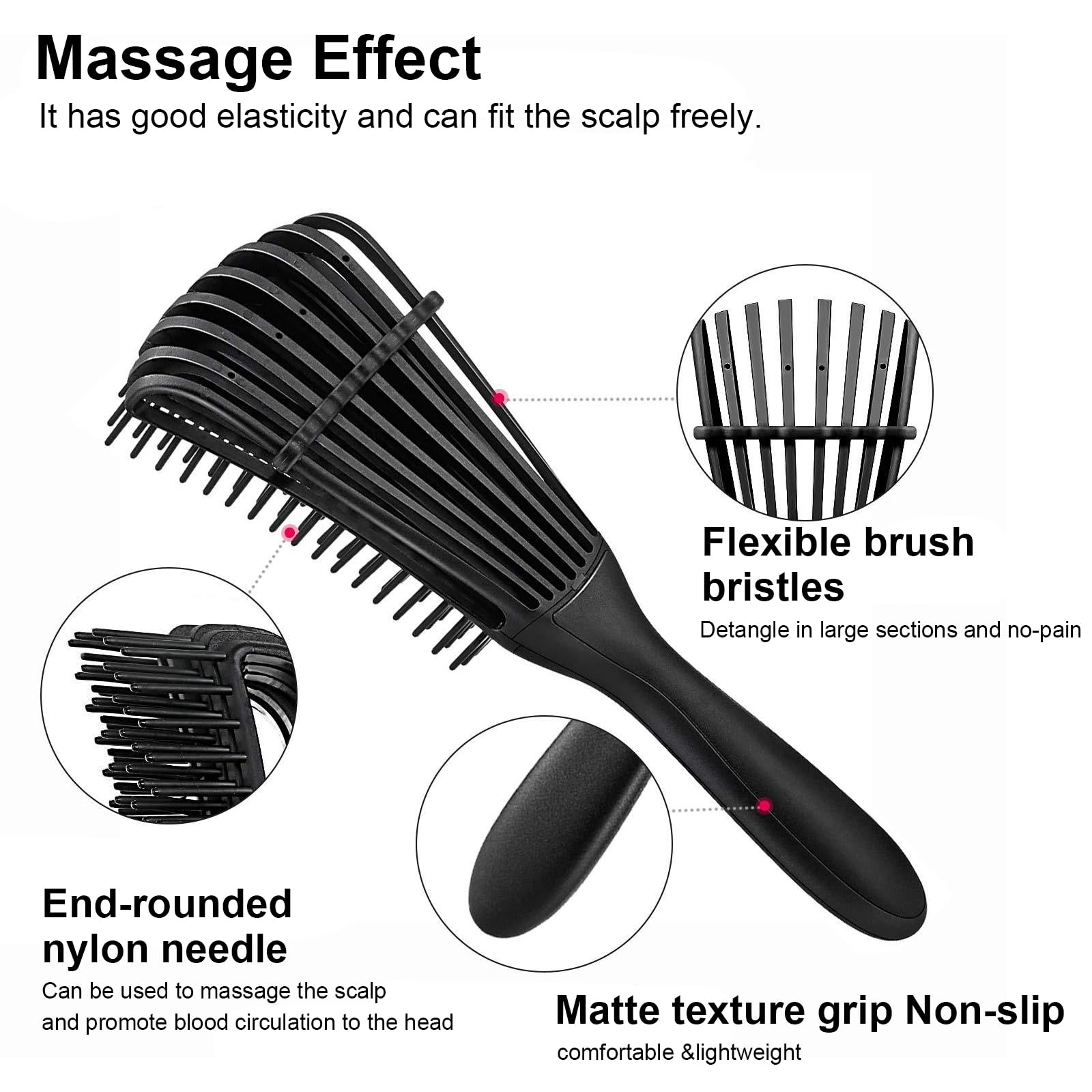 Detangling Brush for Natural Hair - ShiningUU 2Pcs Curly Hair Brush for Afro Hair 3a to 4c Kinky Wavy Curly Coily - Image 4