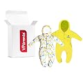VParents Zoey Hooded Full Sleeve Cotton Baby Footies Sleepsuit Rompers for Baby Boys and Baby Girls Pack of 2 (9-12 Mont