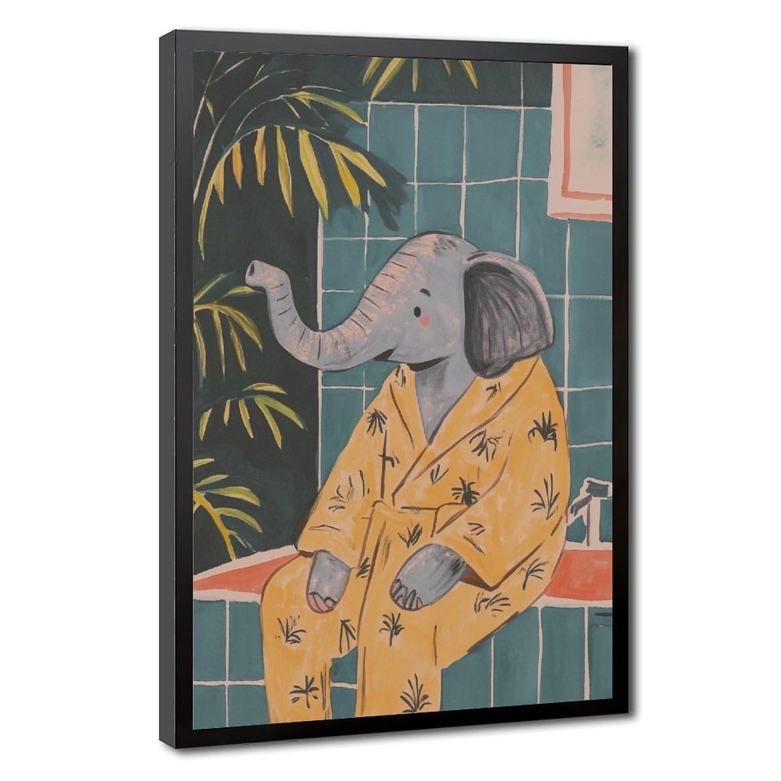 Bareronor Abstract Elephant Poster Canvas Poster Bedroom Decor Landscape Office Room Decor Gift 24" L X 36" W