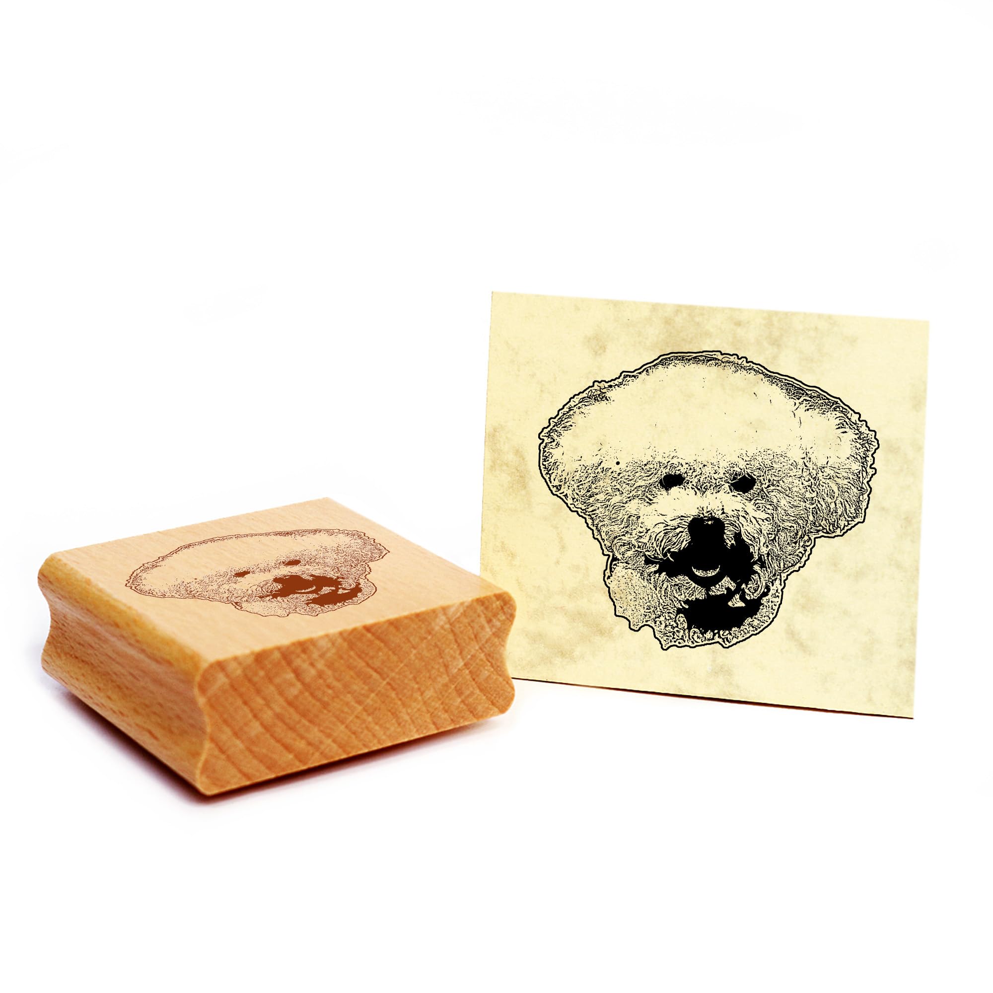 Dekolando Bichon Frise Dog Wooden Stamp 48 x 43 mm — image 1