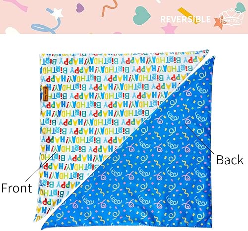 Miniatura 6 de CROWNED BEAUTY Bandanas reversibles para perros de cumpleaños, paquete de 2 unidades, juego de feliz cumpleaños, bufandas triangulares ajustables