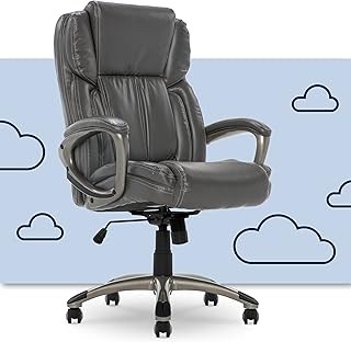 Serta Works Executive Office Chair, Bonded Leather, Gray