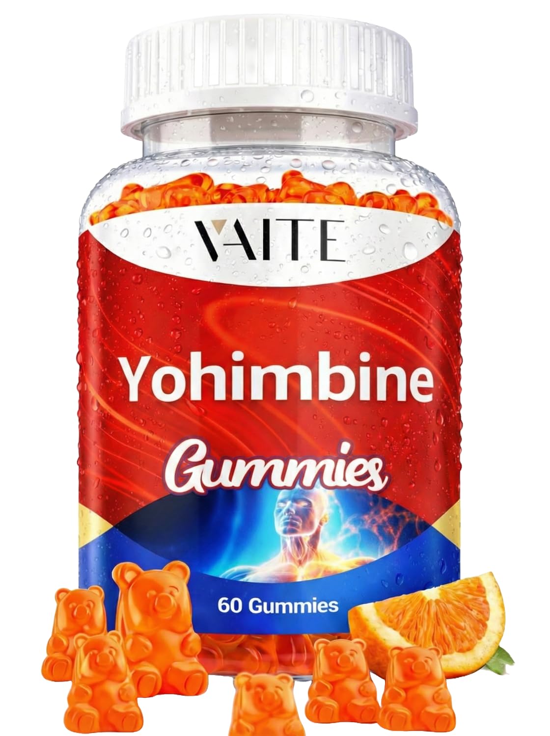 VAITE Yohimbine HCl Gummy 15mg - Sugar-Free, Non-GMO Energy & Endurance Support for Men and Women, Antioxidants, Yohimbe Bark Extract, Improve Performance - Supports Energy Production - 60 Gummies