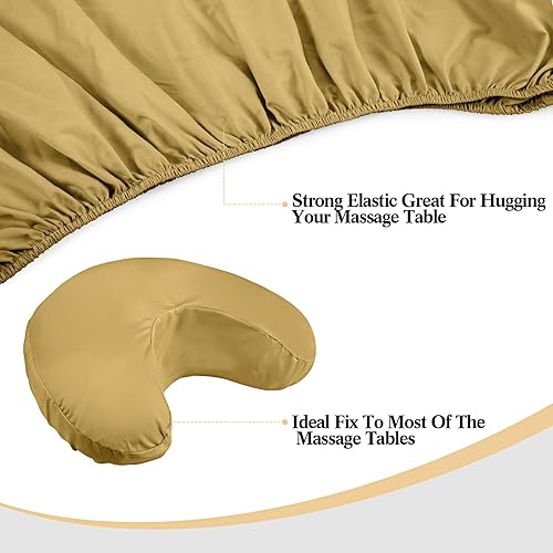 Miniatura 4 de Kinlop Juego de 3 sábanas de microfibra para masaje, 3 colores, juego de 3 piezas, incluye sábana encimera de masaje, sábana bajera ajustable y