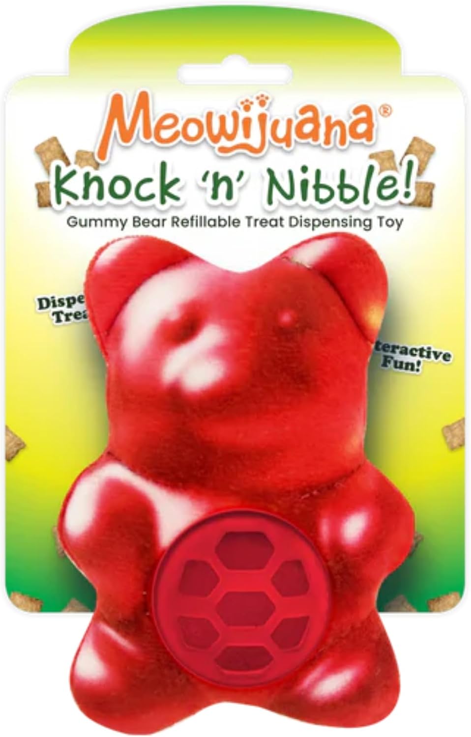 Meowijuana Knock 'n' Nibble Gummy Bear Treat-Dispensing Cat Toy