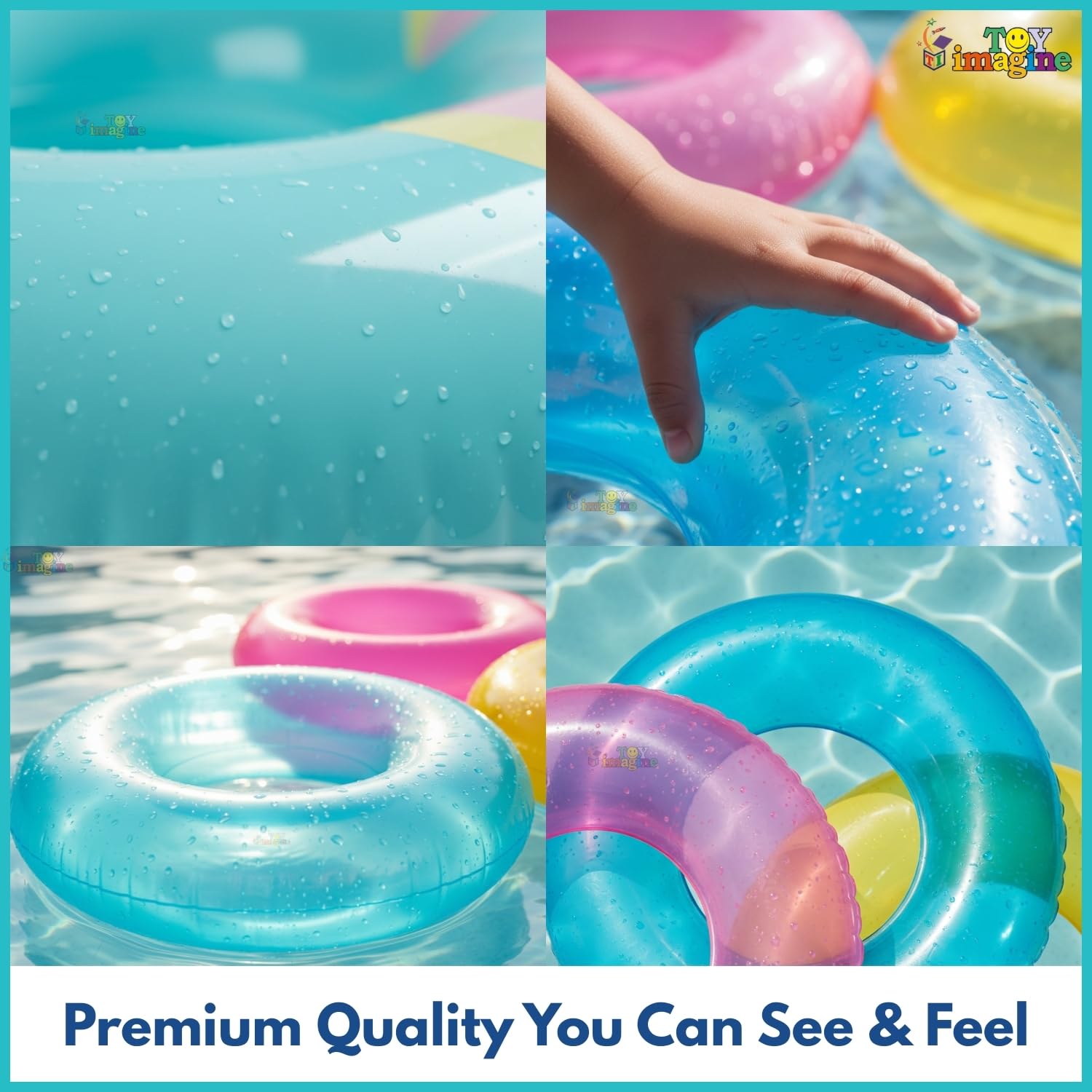 Toy Imagine 30" (76 cm) Transparent Inflatable Swimming Pool Safety for Kids | Pool Safety for Swimming Training & Fun for Boys and Girls (Age 6 to 10 Years) Assorted 4