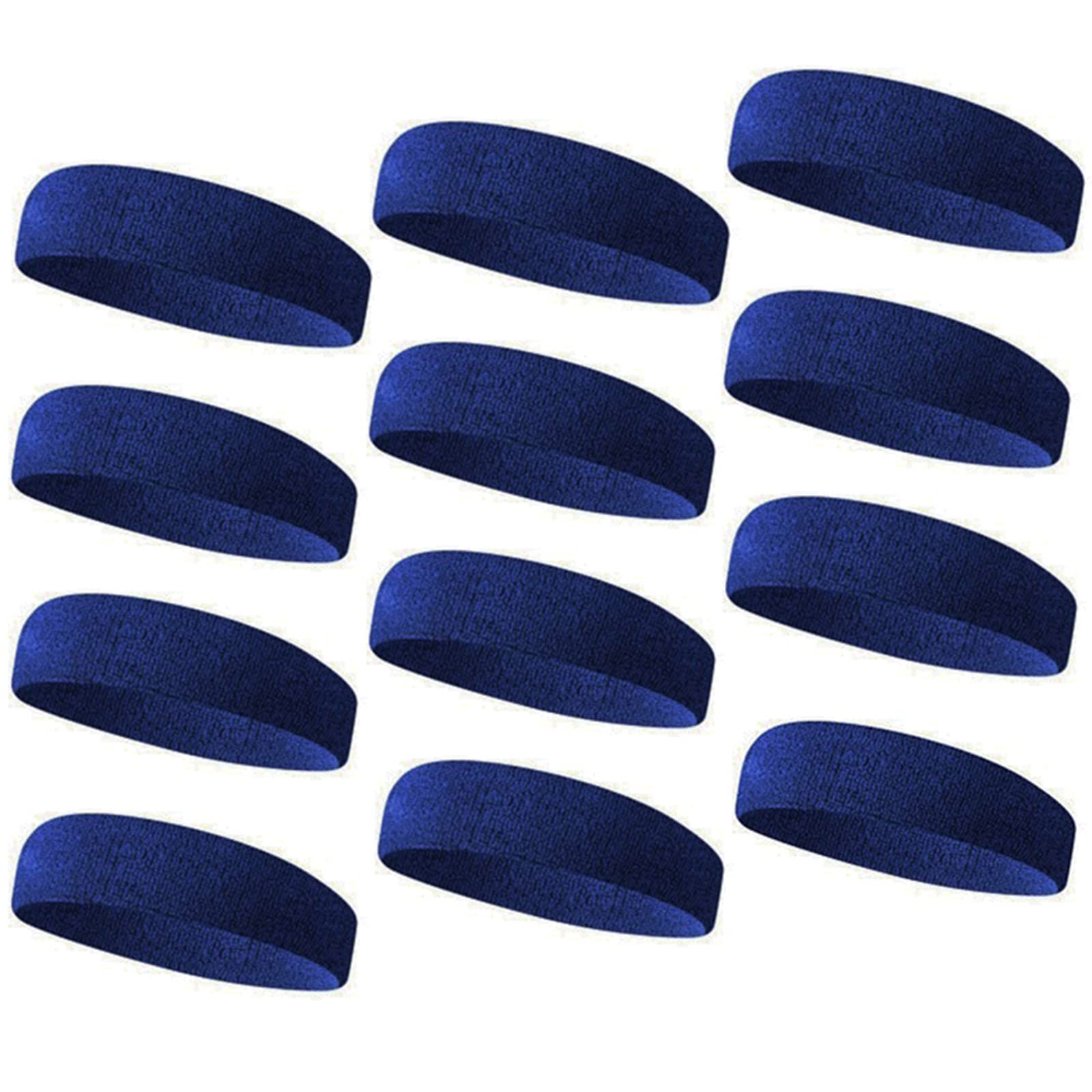GOGO 12 Pieces Terry Headbands, Athletic Cotton Sweatbands for Running Tennis Basketball