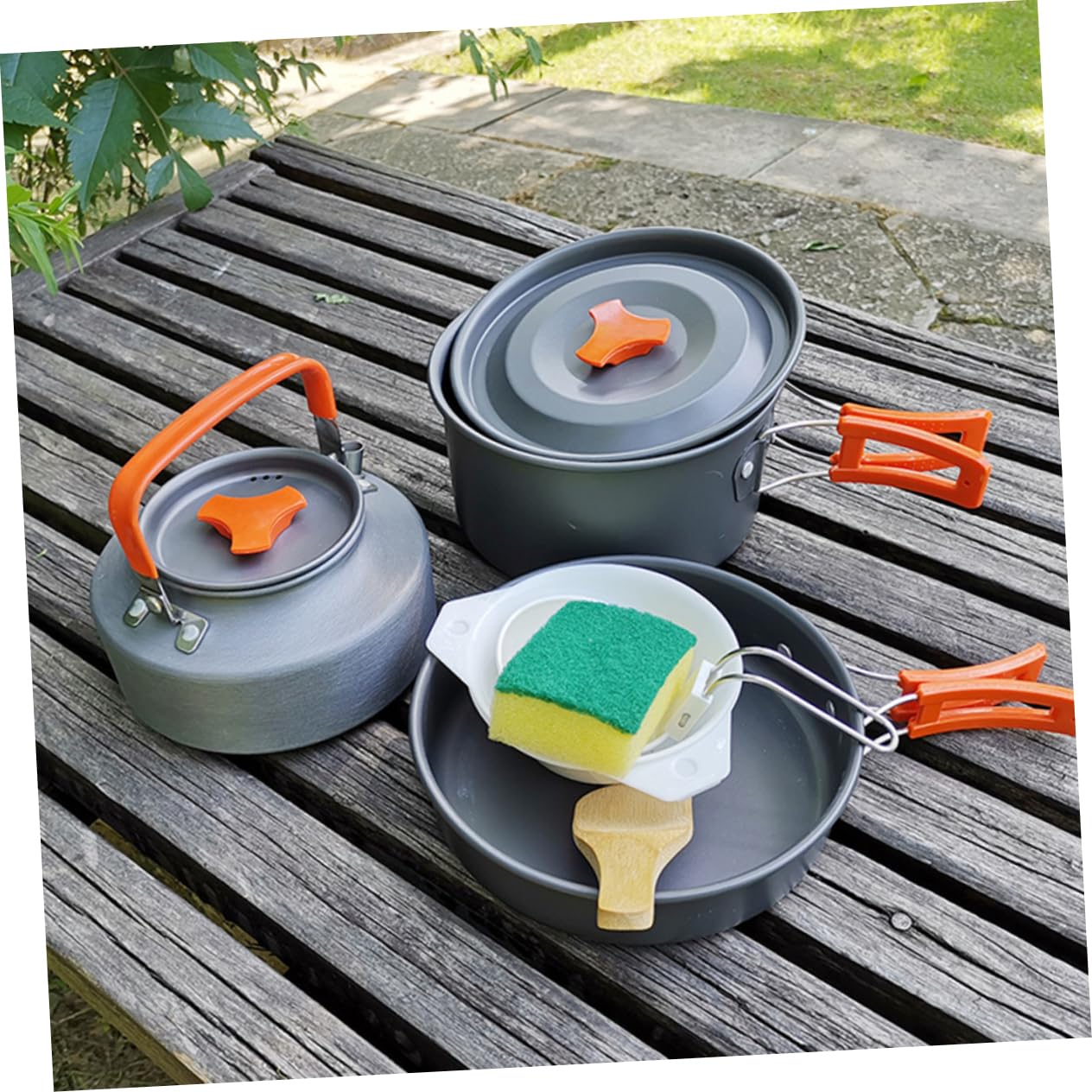 Abaodam 7Pcs Portable Camping Bowl Lightweight Outdoor Tableware Accessories for Hiking Picnics Travel Durable Bowls Spoons Spatula Easy to Clean Carry