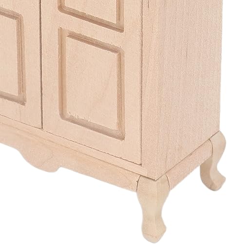 Miniatura 3 de Armario en miniatura, escala de madera 1/12, muñecas de doble puerta, decoración de armario para gabinete, mini casa, muebles, accesorio para