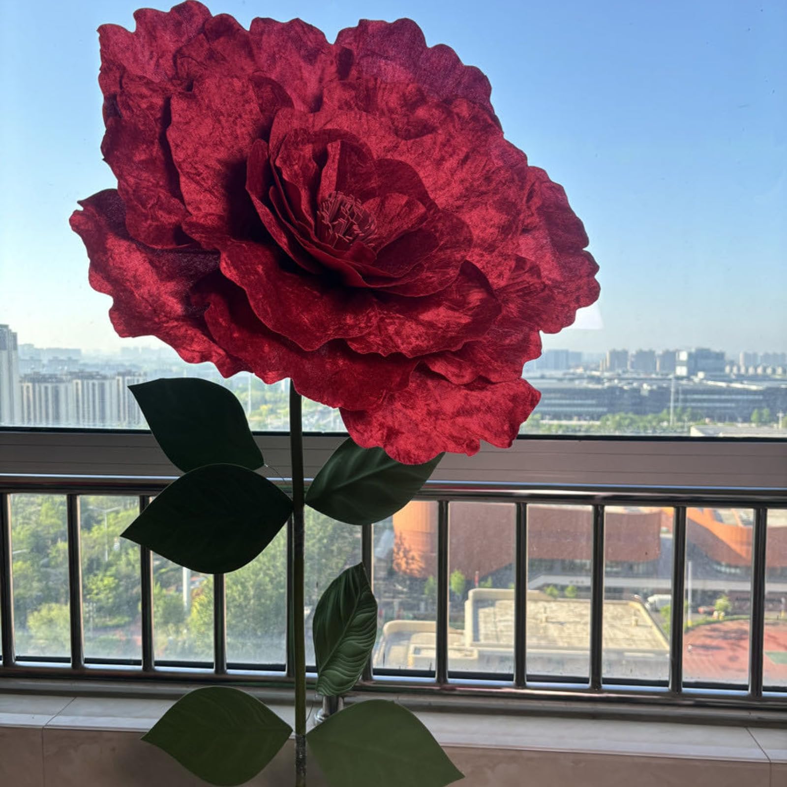 YUANXIN Rosa Gigante de 165 cm - Flores Artificiales Falsas, Regalo Creativo Hecho a Mano para Aniversario de Boda, Día de San Valentín, Día de la Madre y Decoración