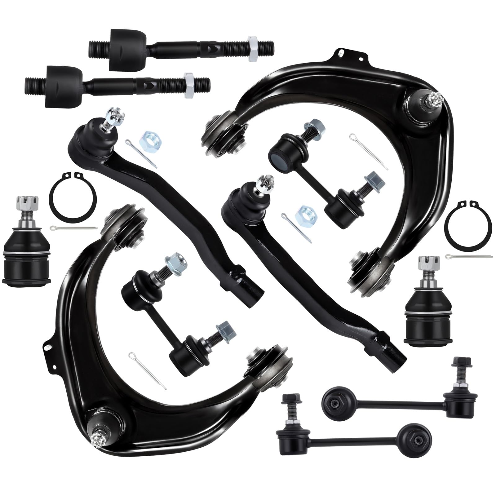 SCITOO 12pcs Suspension Kit 2 Upper Control Arm 2 Lower Ball Joint 2 Outer Tie Rod 2 Inner Tie Rod 2 Front Sway Bar 2 Rear Sway Bar fit 1998 1999 2000 2001 2002 for Honda for Accord