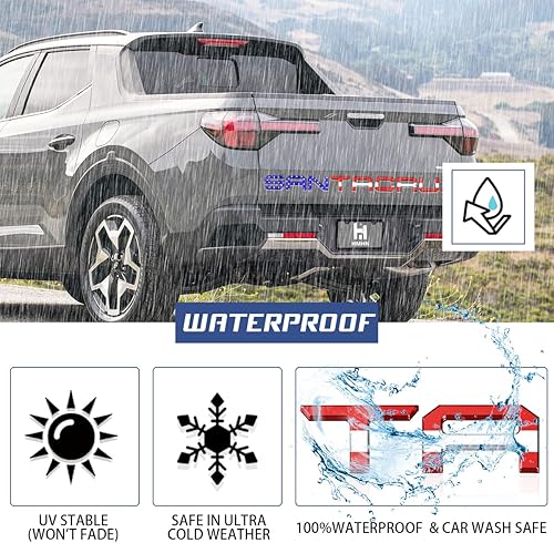 Vista 33 de Letras de inserciones para portón trasero compatibles con Santa Cruz 2022 2023 2024 2025 3D elevado y fuerte adhesivos letras adhesivas para emblema