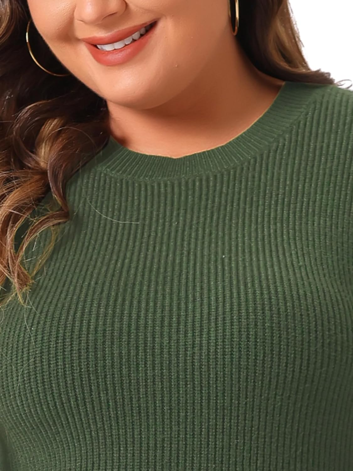 Agnes Orinda Plus Size Sweater Dress for Women Fall Fashion Crew Neck Long Sleeve Knit Pullover Sweater Dresses - Image 5