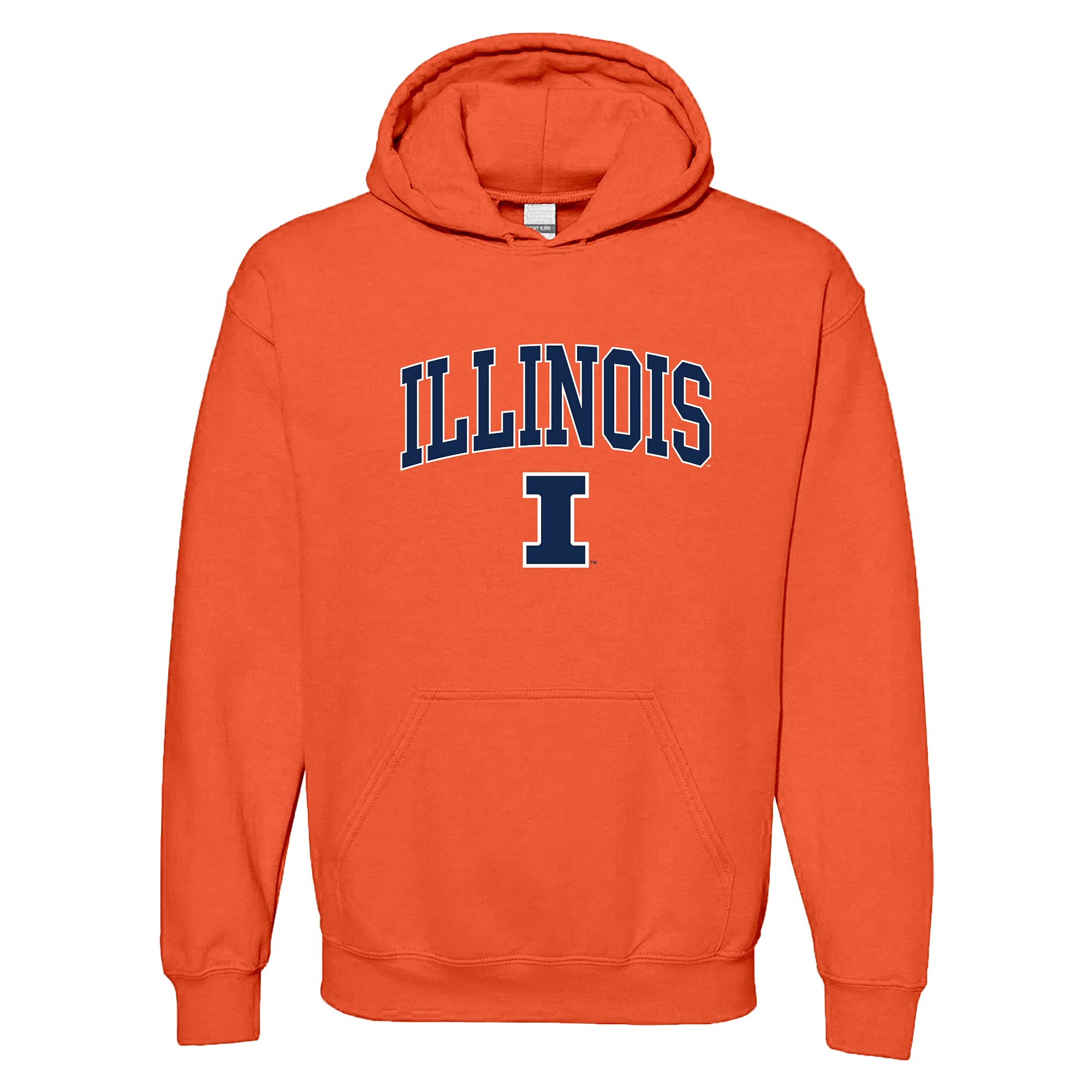 NCAA Officially Licensed College - University Team Color Arch Logo Hoodie, Illinois Fighting Illini Orange, S โ image 1