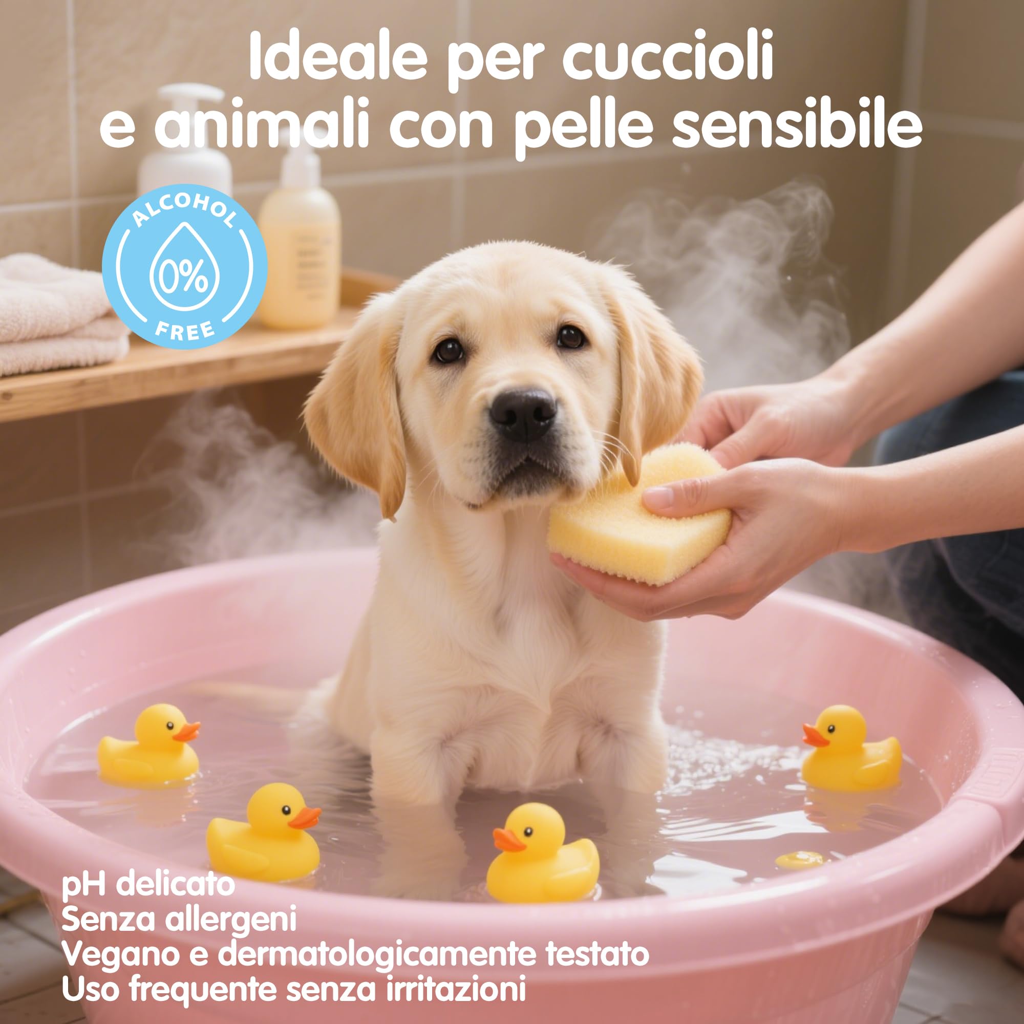 Aspand Shampoo Naturale per Cani - Shampoo Antiodore - PH Delicato e Vegano - Senza Allergeni - Deterge ed Elimina Cattivo Odori - 250 ml