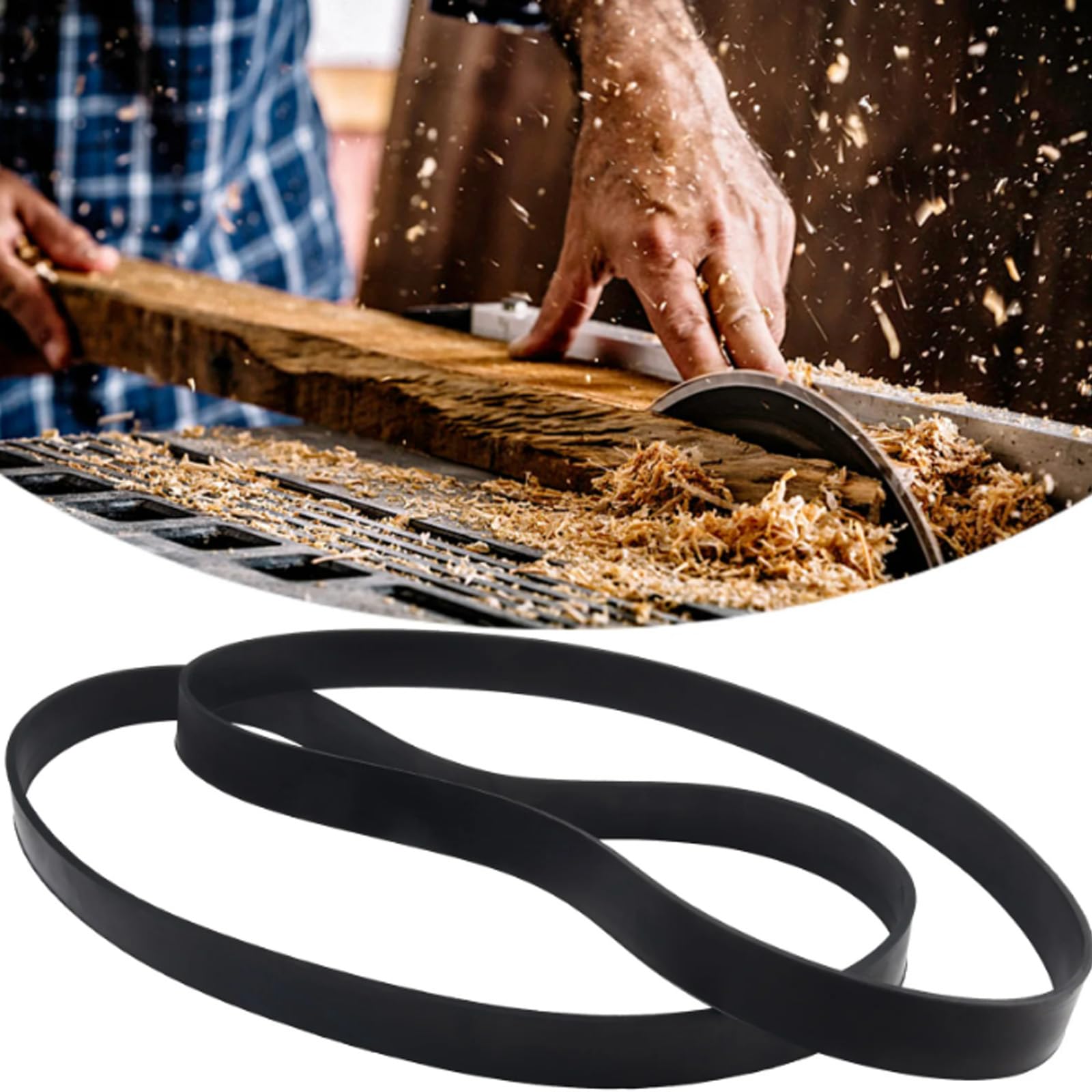 2 Stück Bandsägen Gummiband, Gummireifen Holzbearbeitungs Ersatzteile Gummiband Säge Scrollrad Gummiring für Bandsägen Zubehör (8 Zoll, Schwarz)