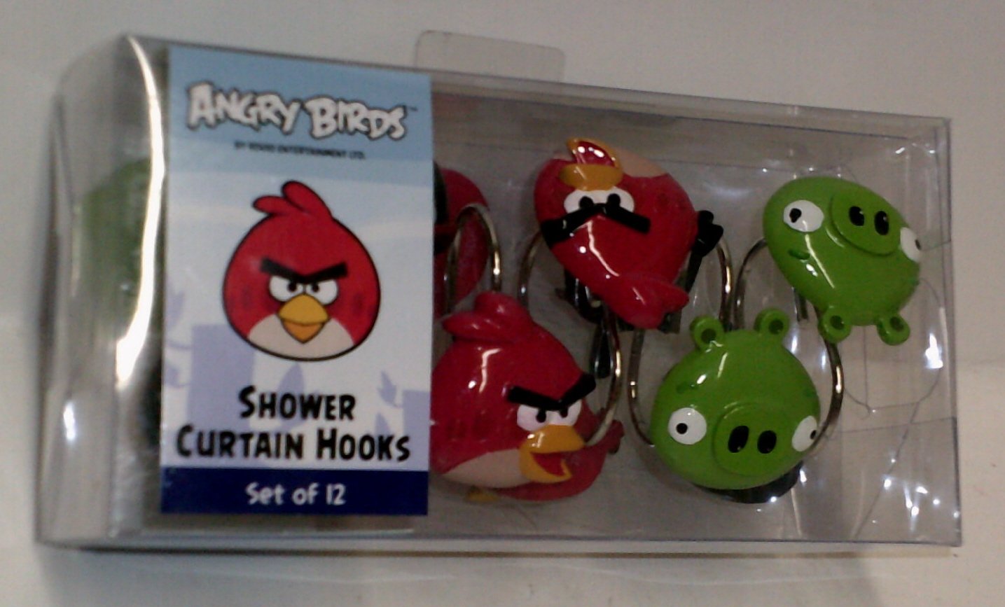 Rovio Angry Birds Shower Curtain Hooks Set of 12 : Home & Kitchen