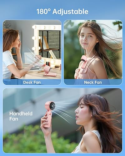 Miniatura 4 de Ventilador turbo portátil de mano  5 engranajes de alta velocidad 4000mAh recargable, mini ventilador personal de mano soplado de aire frío,