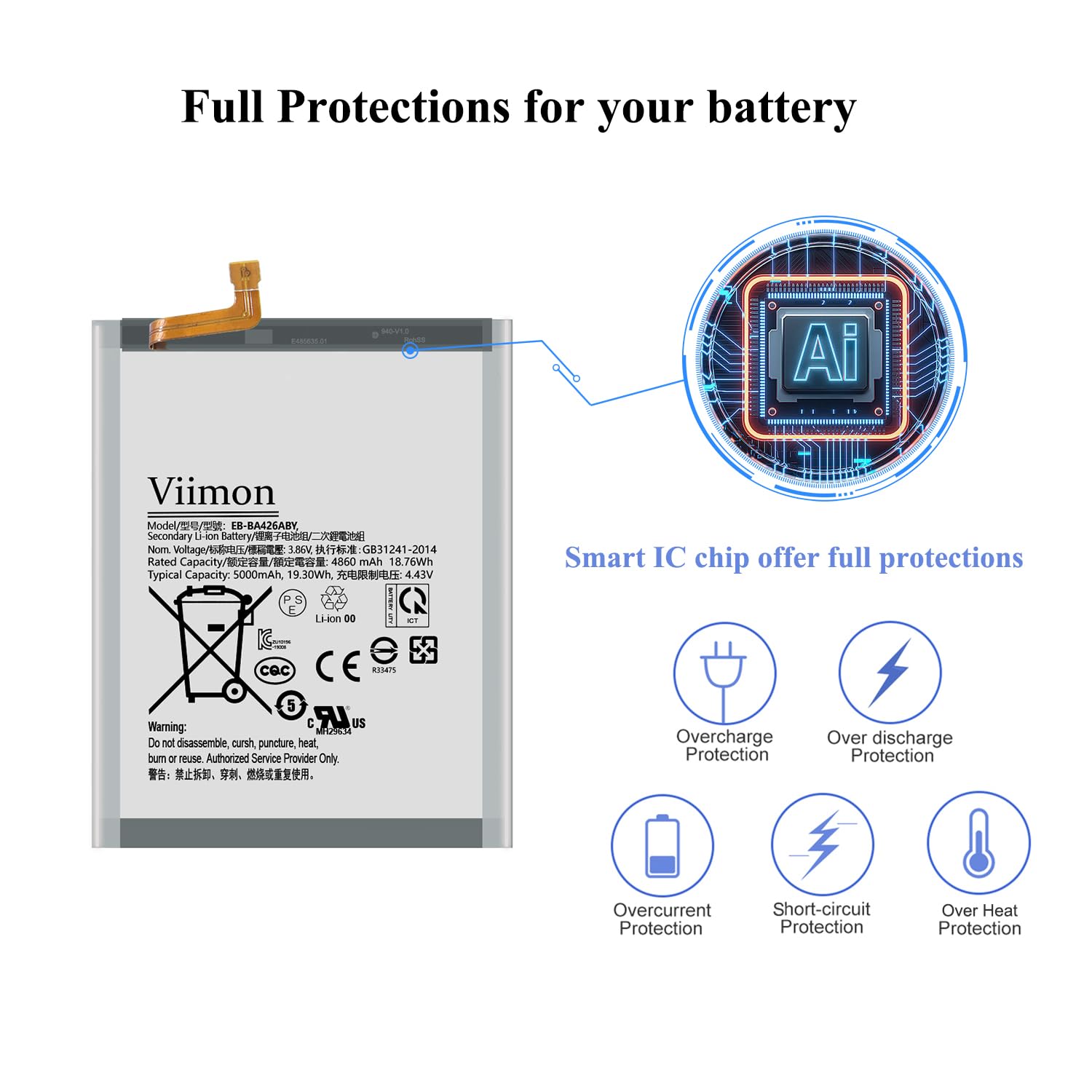 Amazon.com: Viimon for Galaxy A32 Battery Replacement Kits (New