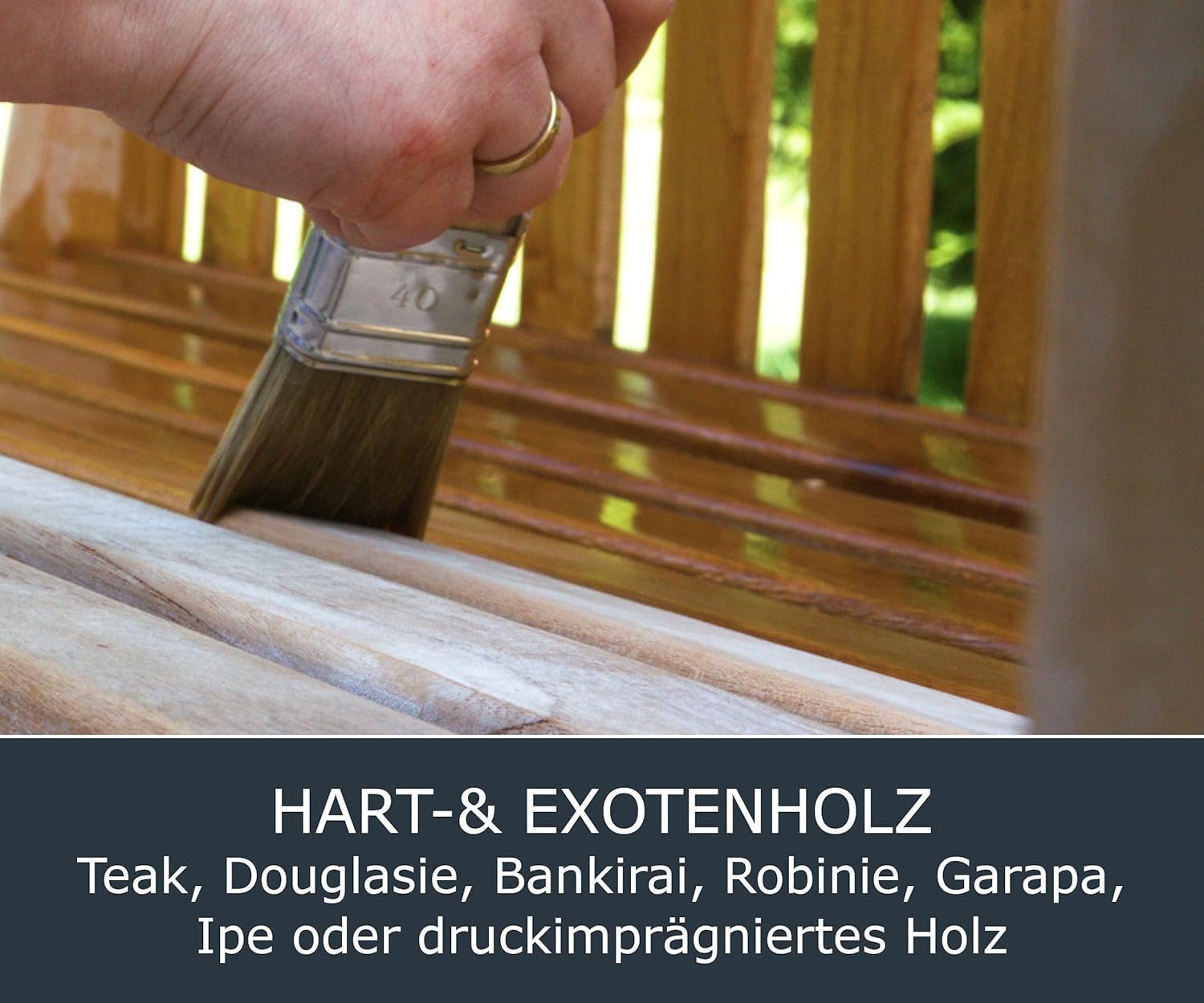 OLI-NATURA Yacht & Teaköl Holzöl für Außen 1 Liter Teak Premium Leinöl UV-Schutz Verwitterung Versprödung Vergrauung