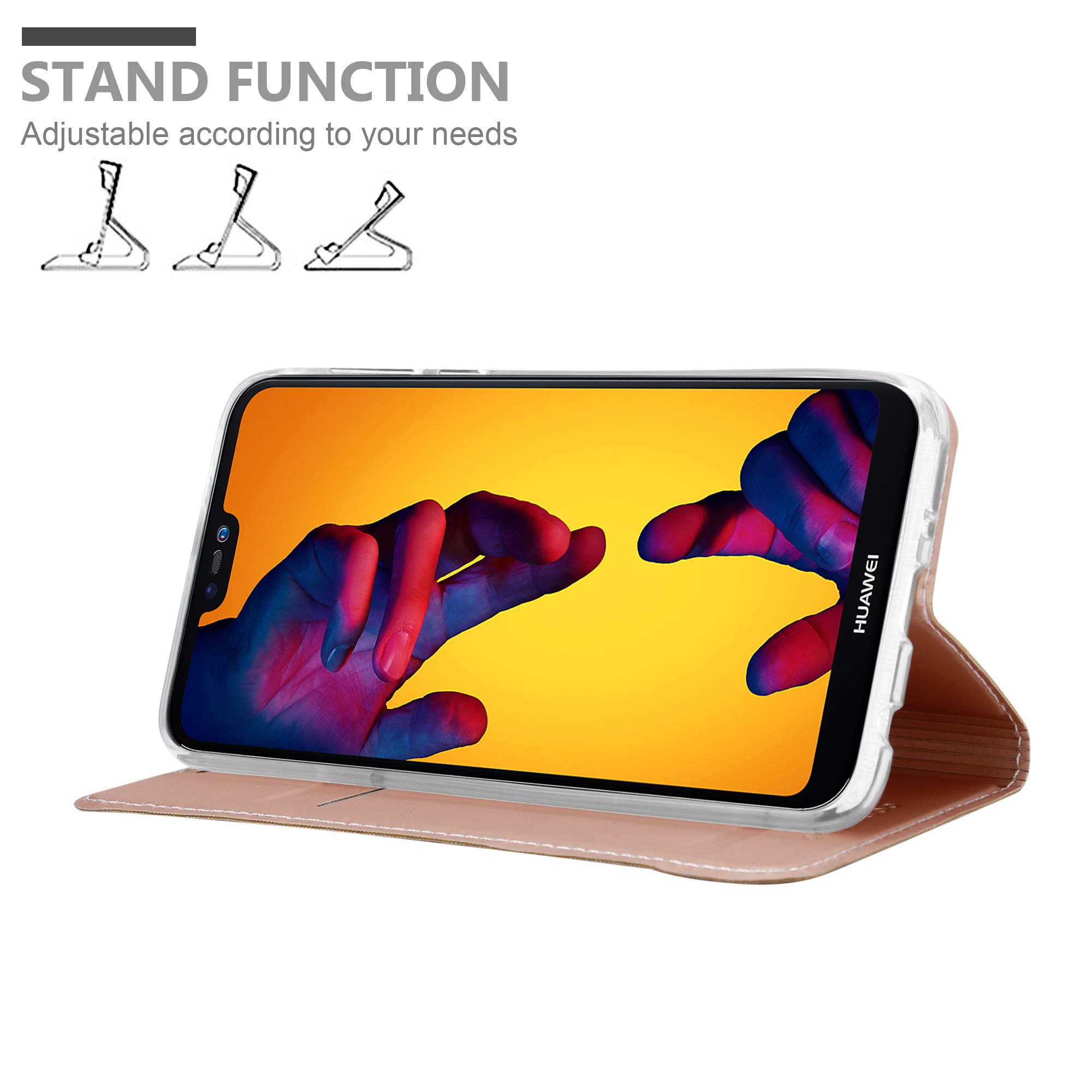 cadorabo Book Case works with Huawei P8 LITE 2017 in CLASSY SILVER - with Magnetic Closure, Stand Function and Card Slot - Wallet Etui Cover Pouch PU