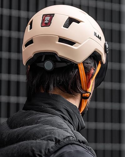 Miniatura 8 de ILM Casco de bicicleta para adultos con luz LED recargable por USB, luz delantera y trasera, cascos de bicicleta de montaña y carretera para hombres