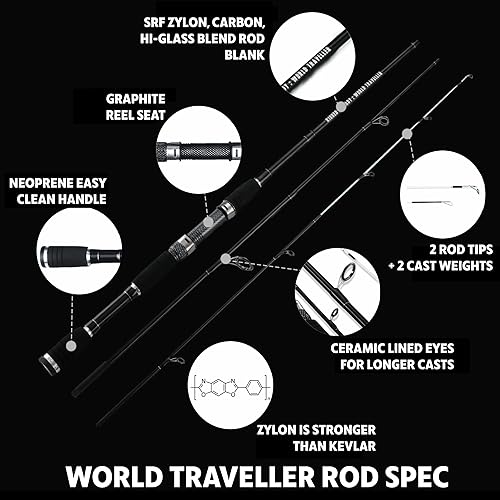 Miniatura 7 de Rigged and Ready Smuggler Series™ Travel Fishing Rods. Super Compact, 1 Spinning Rod and Reel Combo, 4 Spin, 1 Casting Rod + Cases. 2, 3 or 4 Tips.