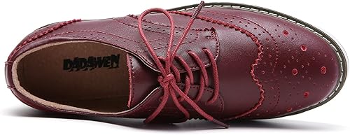 Miniatura 6 de DADAWEN - Zapatos con cintas tipo Oxford, con plataforma, para mujer, punta cuadrada