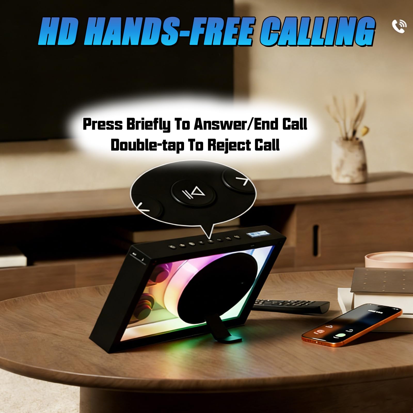 Lettore CD Bluetooth - Lettore musicale da tavolo e da parete con telecomando, luce ambientale, supporta CD, scheda TF e radio FM